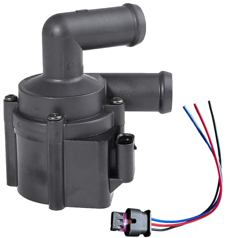 FOKES Auxiliary Water Pump with Plug, OE 5N0965561A, Compatible with Audi A3 A4, VW Golf VI Passat Touran, Seat Leon, Skoda Octavia II, Engine Cooling Auxiliary Pump Direct Replacement