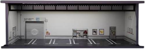 VELZORIC Diorama Garage - Vetrina con protezione antipolvere, in acrilico, scala 1:64, adatta per auto Matchbox & Hot Wheels, con LED