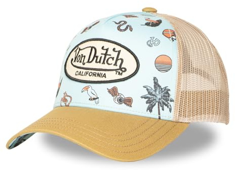 Von Dutch Cap Herren und Damen, Trucker SUBLI, Türkis 15 | Unisex, Erwachsene 55,5-60cm, Verschluss Snapback, Schweißband, Steifes Mesh, Gebogener Schirm, Streetwear