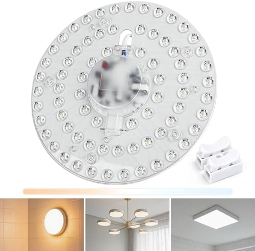 Aigostar 32W Módulo de Plafón LED Techo - 3CCT (3000K/4000K/6500K), Lámpara Circular LED de Repuesto con Imán de Montaj, Universal Adecuado para lámparas de araña, plafones, etc.(D230mm)