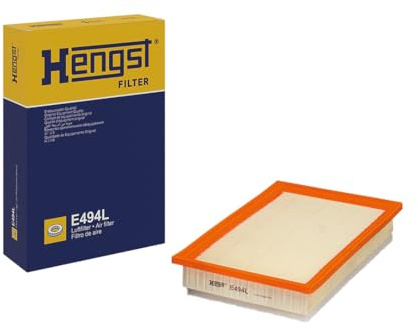 HENGST - Luftfilter E494L - Luft-Filtereinsatz für KFZ | Hochwertiger Motorluftfilter für Otto- oder Dieselmotor - Schutz für Motoren - Wasserbeständig