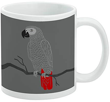 GRAPHICS & MORE African Grey Parrot Bird Pet White Mug