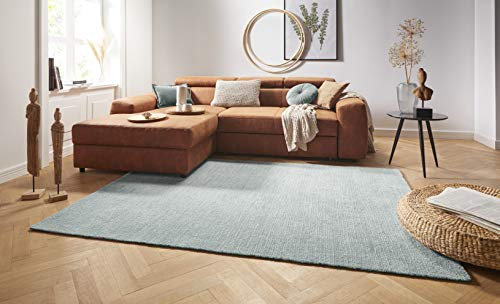 Hanse Home Teppich Supersoft Kurzflor Wohnzimmer-Teppich Modern Flauschig Weich Einfarbig für Wohnzimmer Küche Flur oder Schlafzimmer Hellblau 200x290 cm