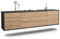 Dekati Lowboard Orlando hängend (180x49x35cm) Korpus anthrazit matt - Front Holz-Design Pinie - Push to Open