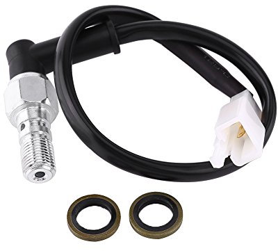 Qiilu Hydraulic Brake Light Switch Banjo Bolt Pressure Rear Light Switch Hollow Universal for Motorcycles