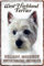 WOGEKA ART Retro Blechschild - West Highland Terrier Hund Steckbrief - witziger Spruch als Geschenk-Idee zum Geburtstag Weihnachten Dekoration 20x30 cm Vintage-Design Metall 408