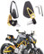 Universal Motorrad Rückspiegel, 7/8 22mm Aluminiumlegierung Lenker Rückspiegel für Scooter Cruiser Sport Bike Chopper
