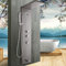Huin Colonne de douche murale gris foncé pour salle de bain, une poignée, douche à main, bec, système de massage, panneau de douche