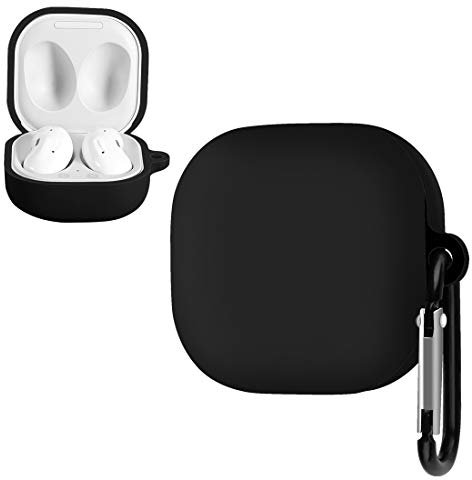 Geekria Silikon-Schutzhülle, kompatibel mit Samsung Galaxy Buds Live True Wireless Earbuds, Kopfhörer-Schutzhülle, Schutzhülle mit Schlüsselanhänger-Haken, Ladeanschluss zugänglich (schwarz)