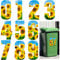 40 Pieces Wheelie Bin Stickers Large Decorative Dustbin Number Stickers Self-adhesive Bin Number Stickers from 0 to 9, 17 cm Height (Sunflower Style)