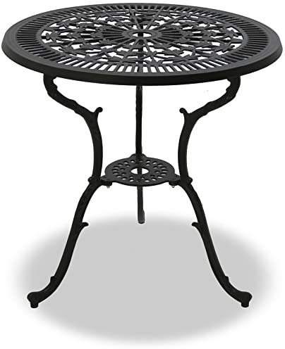 Homeology TABREEZ Garden & Patio Black Cast Aluminium Bistro Table