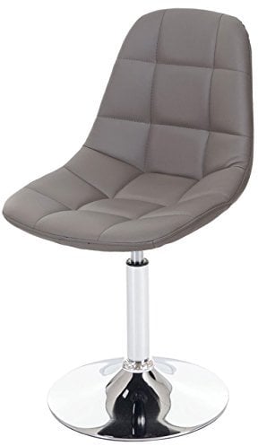 Mendler Esszimmerstuhl HWC-A60, Stuhl Drehstuhl, Retro 50er Jahre Design - Kunstleder Taupe-grau, Chromfuß