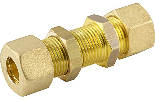 Fittingteile - Gerade Schott-Klemmringverschraubung Messing Schottgewinde M16 x 1,5 (Für Rohr Ø außen: 10 mm)