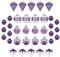Purple Christmas Baubles 36pcs Shatterproof Christmas Tree Decorations 100mm 80mm and 50mm for Xmas Trees Table Decor