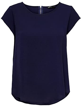 ONLY Damen Onlvic S/S Solid Top Noos Ptm T Shirt, Evening Blue, 38 EU