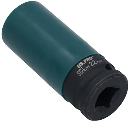 22mm 1/2 Drive Double Deep Metric Alloy Wheel Nut Thin Walled Impact Socket