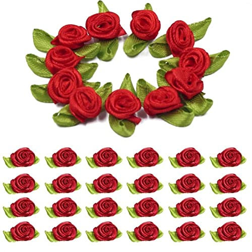 50pcs Mini Satin Ribbon Rose Blumenblatt Hochzeit Dekor Applique Nähen Diy -nähen, Hochzeit, Braut Geschenkverpackung Dekoration