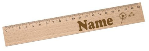 Elefantasie Personalisiertes Lineal zur Einschulung mit Name & Motiv graviert - 20cm Holzlineal Geschenk für Schulanfänger Pusteblume