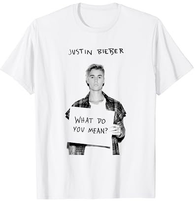 Justin Bieber Schutzhülle mit Aufschrift What Do You Mean, 1 Stück T-Shirt