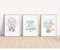 MeinBaby123® Bilder | 3er Set DIN A4 | Kinderzimmer Poster | Deko Bilder | Babyzimmer Deko Regenbogen | Taufgeschenk, Geschenk zur Geburt (Elefant & KrokoV1)