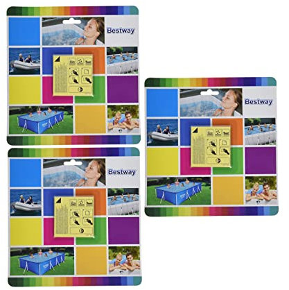 Bestway Wasserfeste, Selbstklebende Reparaturflicken, 6,5 x 6,5 cm, 30 Stück, Blue