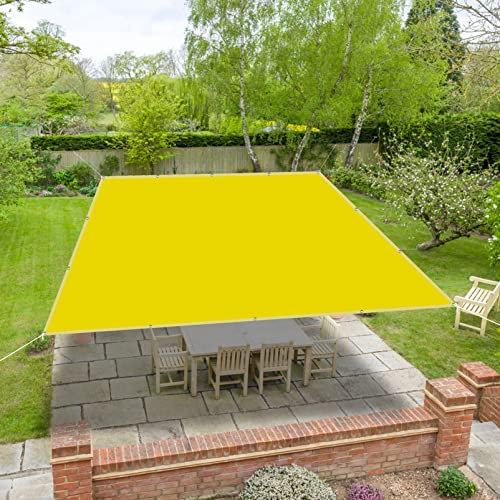 Tenda da Sole per Esterno 5 x 6 m Impermeabile Rettangolare Tenda a Vela, Protezione Solare Schermo UV con Occhielli e Fascette, per Balcone Campeggio, Color Crema