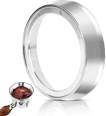 Dosierring 58mm, NOTSEK Edelstahl Kaffee Dosierring mit 8 Starken Magnetisch, Espresso Dosing Funnel für 58mm Siebträger Barista Zubehör Kaffeemaschine