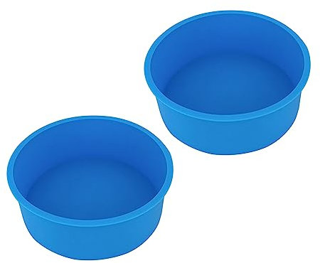 Belvanr Moules à Gâteau Ronds en Silicone Antiadhésifs 2 Pièces Moule Gateau Silicone Moules à Gâteau Ronds en Silicone de 16.5 cm de Diamètre Moule Silicone Patisserie Moule Gateau Rond