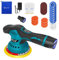 Lucidatrice a batteria portatile, 2 batterie ricaricabili da 2000 mAh, 2800-5500 giri/min, lucidatrice elettrica, 8 velocità variabile, per cera di pulizia auto (blu)