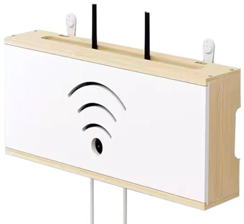 HFGHGDF Router Schrank, Router Verstecken Box, Wand Routerschrank aus Holz, Router Regal Wird Verwendet um Router und Kabelsalat zu Verstecken(White)