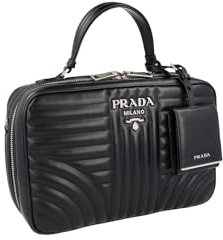 Prada Damen Schwarz Leder Schultertasche 1BH119