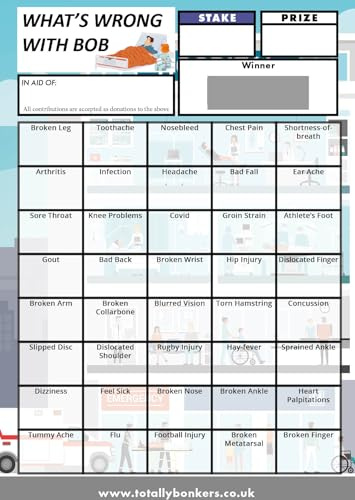 Totally Bonkers - Hospital/A&E Fundraising Scratch Cards - 40 Square - A6 (148x105mm) - 10 Pack - TB0118 - Blind Cards