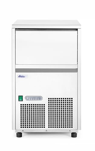 HENDI Eiswürfelmaschine, Arktic, mit Eisschaufel, Wasserfilter und Ablaufschlauch, produktionskapazität: 22kg/24h, fassungsvermögen: 6kg, Eiswürfelbereiter, 230V/260W, 650x380x(H)635mm, Edelstahl