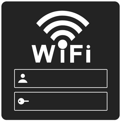 Panneau de mot de passe Wifi | Plaques de mot de passe Wi-Fi | Panneau noir en acrylique résistant à l'usure et aux chutes Pratique pour salle à manger, hôtel, toilettes publiques,