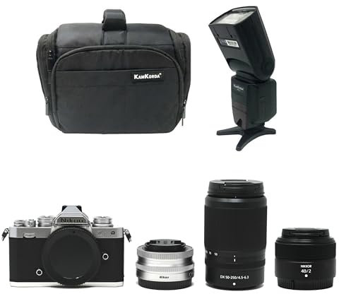 KamKorda Camera Bag + Flash + Z fc Mirrorless Digital Camera + Z 16-50mm + Z 50-250mm + Z 40mm f2 Lenses, 20.9MP DX-Format CMOS Sensor, UHD 4K and Full HD Video Recording + 2 Year Warranty