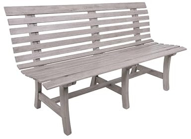 Bank Mandalay 150x60 Holz Sitzbank Outdoor Gartenbank Garten Grau Terrasse