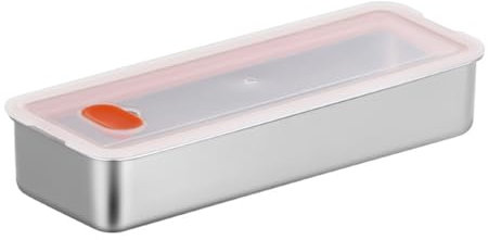 Bacon Container, Stainless Steel Rectangular Bacon Storage Box, with Airtight Lids for Refrigerator Deli Meat Container