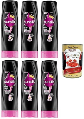 Italian Gourmet Balsamo Bye Bye Crespo Conditioner 6 x 200ml Anti-Frizz | Formula districante per capelli ribelli, Glättung gegen Krause, seidiges, Gesamtnettogewicht 1,2 L + Kostenlos Polpa 400g