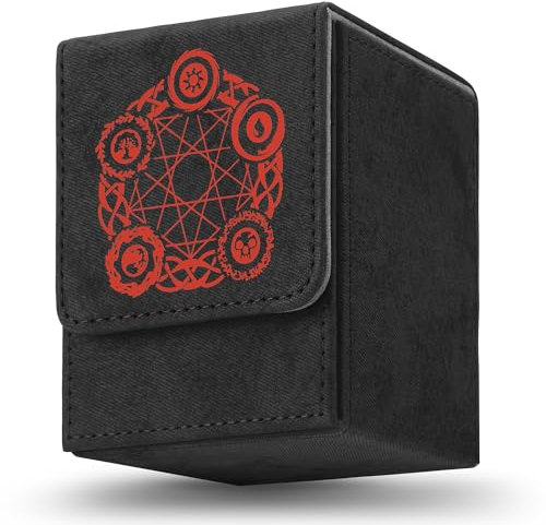 Deoyibu Deck Box für MTG Karten, Deck Box 100 für dem Magic Commander TCG, PU und Magnetisches Design Kartenbox, Sammelkarten Box Kompatibel mit Trading Card Games, Yugioh Karten etc. Schwarz