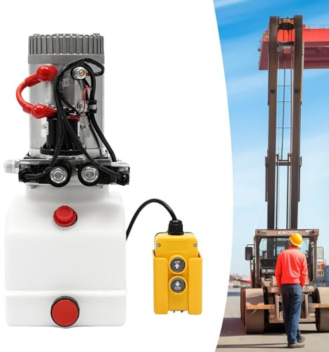 3 Quart Double Acting Hydraulic Pump, 12V DC Dump Trailer Reservoir Unit Pack for Power Electric Car Lifting Truck 18 * 19 * 42cm