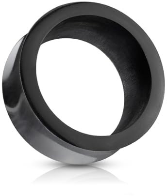 beyoutifulthings Ohr-Tunnel Büffel-Horn Schwarz Ohr-Piercing Ohr-Schmuck Plug Saddle Fit Sattel-Verschluss 8-mm