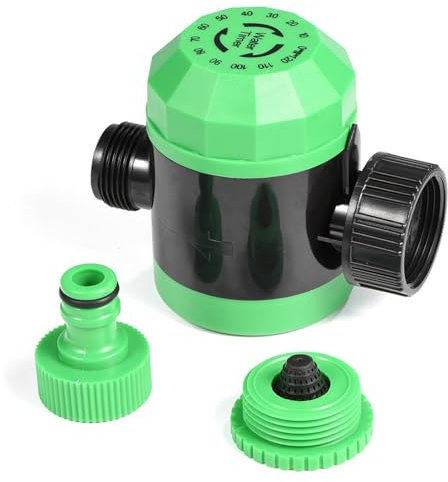 Nikou Mechanischer Wasser-Timer, Sprinkler-Wasser-Timer mit automatischem Bewässerungssteuerungssystem, Outdoor-Gartenschlauch-Sprinkler-Timer für Hof, Rasen (Grün)