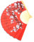 HOLIDYOYO Large Oriental Fan Decor Chinese Fan Wall Hanging Photography Prop Home Decor 50x90CM