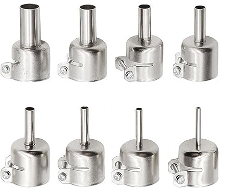 Heißluftpistolen-Düsen, 8 Stück/Set, Heißluftpistolen-Düsen-Set, 3 mm, 4 mm, 5 mm, 6 mm, 7 mm, 8 mm, 10 mm, 12 mm, Edelstahl-Mundspitzen-Reparaturteil