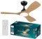 Philips Olas Deckenventilator, 3 Flügel, 107cm ⌀, 24 W LED-Licht, Gleichstrommotor, Farbtemperaturbereich (3000K-4300K-6500K), dimmbar, Fernbedienung inkl., schwarz-Holz