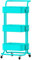 FUREINSTORE Carrito Auxiliar con Ruedas, Carro Organizador Metalico 3 Niveles Multiuso para Cocina, Baño, Dormitorio, Oficina, Fácil de Mover y Montar (Turquesa)