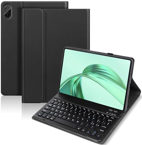 Custodia con Tastiera Bluetooth per Honor Pad X8a 11 2024 – Italiano QWERTY, Design Ultrasottile con Copertura Completa, Tastiera Staccabile e Protezione Antiurto per Honor Pad X9 11.5 2025 – Nero