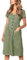 Robe Femme Chic et Élégant d'été à Manches Courtes Mi - Longue Boutons - décoratifs Casual Col en V avec Poches Taille S-XL, XL
