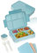 Deine Schulhelden Bento Box - Brotdose für Erwachsene und Kinder - Bruchfeste, Auslaufsichere Lunchbox mit Besteck & Becher - BPA frei, Spülmaschinen- & Mikrowellengeeignet - Kapazität 1330ml (blau)