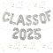 11 Stück Congrats Grad Luftballons, Klasse 2025 Silber Buchstaben und Sterne Luftballons Set, Silber Klasse 2024 Folienballon Banner Congrats, Graduation Dekorationen mit hängendem Folienballon